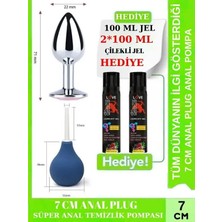 Aşkın Deposu Deromeya Health 6-Mükemmel Çelik 7 cm Elmas Taşlı + Anal Plug 7cm + Anal Temizlik Pompası Süper Set Süper Kaydırıcı Jel+ 2*100 ml Jel Avantajlı Paket