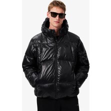 Lacoste Erkek Relaxed Fit Kapüşonlu Siyah Mont