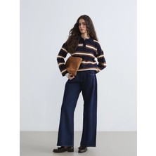 LC Waikiki Indigo Wideleg Kadın Jean Pantolon