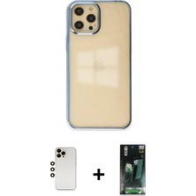 İlk El Grup Pilelistore™ iPhone 12 Pro Max Kılıf Doruk Doku Prime - Şeffaf 360 Full Body Arka Koruyucu + Shine Kamera Lens - Gd