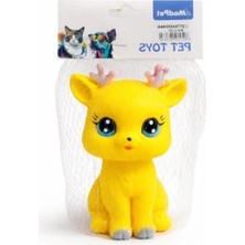 Fadem Store Dayanıklı Kauçuk Squeaky Sesli Kedi ve Köpek Oyuncağı - Sarı Renkli Diş Temizleme Aracı