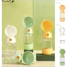 Fadem Store Taşınabilir Seyahat Suluğu, 400+180 ml Su ve Mama Haznesiyle