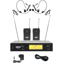 Fadem Store Çiftli Kafa Kablosuz Headset Mikrofon, Yüksek Kalite Kayıt