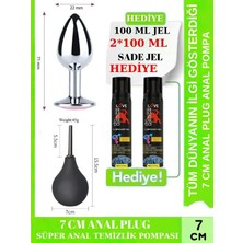 Aşkın Deposu Deromeya Health -13-Mükemmel Çelik 7 cm Elmas Taşlı + Anal Plug 7cm + Anal Temizlik Pompası Süper Set Süper Kaydırıcı Jel+ 2*100 ml Jel Avantajlı Paket