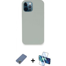 Pileli Store Pilelistore™ iPhone 12 Pro Kılıf Zirve Modern Özel Seri - Siyah 3D Antistatik Cam Ekran Koruyucu + Metal Kamera Lens Koruma Cam - Akyl