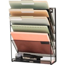 Fadem Store Floor Oder Mounted Magazine Rack, Black Metal Mesh