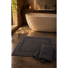 Casnack Drop Model 50 x 70 cm Antrasit Ayak Havlusu-Paspas Seti 3 Adet Konforlu Kullanım