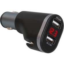 Temiz Pazar 12-24V Çi̇ft USB Gi̇ri̇şli̇ 5V-2.4A Di̇ji̇tal Voltaj Ekranli Araç Çakmaklik Şarj Aleti̇