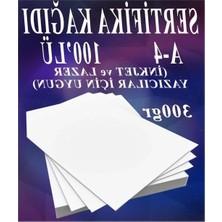 Fadem Store A4 Sertifika Kağıdı, Kalın 100 Adet, 300 gr Gramajlı Fotokopi Kağıdı