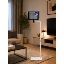 Fadem Store 63-120 cm Ayarlanabilir Zemin Tipi Projektör Standı, Beyaz