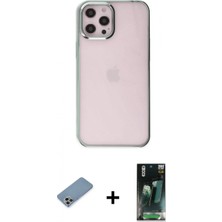 İlk El Grup Pilelistore™ iPhone 12 Pro Max Kılıf Doruk Doku Prime - Siyah 360 Mat Full Body Arka Koruyucu + Shine Kamera Lens Koruma Cam - Gı
