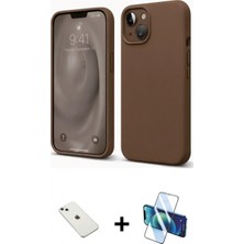 İlk El Grup Pilelistore™ iPhone 14 Kılıf Kozmos Yansıma Özel Seri - Siyah 3D Antistatik Cam Ekran Koruyucu + Diamond Kamera Lens - Sabe