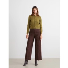 LC Waikiki Kahverengi Wideleg Kadın Jean Pantolon