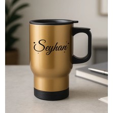 Bk Gift Kişiye Özel Isimli Kulplu Gold Çelik Bardak Termos Mug 450ML-4, Sevgiliye Hediye, Arkadaşa Hediye, Eşe Hediye