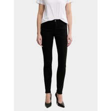 Armani Exchange Kadın Normal Bel Dar Paça Slim Fit Denim Kumaş Siyah Jeans XW000123 AF12862-UC001