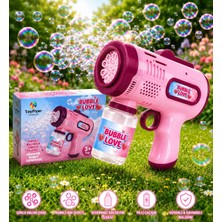Depomiks Otomatik Pilli Işıklı Köpük Tabancası Otomatik Işıklı Baloncuk Tabanca Bubble Gun Çocuk Oyuncağı