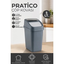 Nandy Home 5 Litre Pratico Çöp Kovası Pratik Itmeli Kapaklı Ofis ve Mutfak Çöp Kutusu