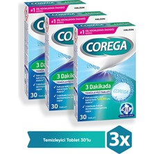Corega 3 Dakikada Temizleyici 30 Tablet 3 Adet