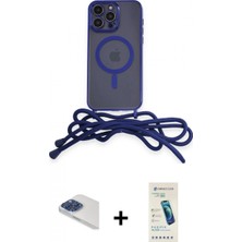 İlk El Grup Pilelistore™ iPhone 13 Pro Max Kılıf Eksen Özel Seri - Şeffaf Pasifik Cam Ekran Koruyucu + Pers Alüminyum Kamera Lens - Lt
