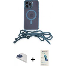 İlk El Grup Pilelistore™ iPhone 13 Pro Max Kılıf Eksen Özel Seri - Şeffaf Pasifik Cam Ekran Koruyucu + Pers Alüminyum Kamera Lens - Lt