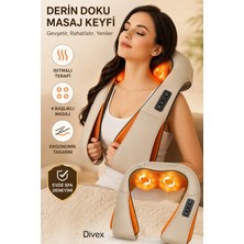 Divex Isıtmalı Masaj Aleti Bej Renkli Ergonomik Tasarım ile Boyun Sırt Omuz Bel İçin Evde Spa Deneyimi