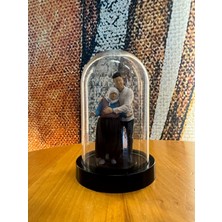 Makinafleo Fanus Içinde Kişiye Özel 3D Ana ve Evladı Figür (10CM)