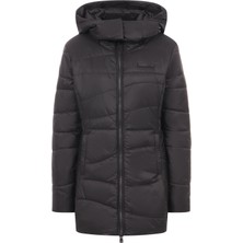 EA7 Kadın Regular Fit Su Tutmayan ve Nefes Alan Kumaş Kapüşonlu Siyah Mont 7W000651 AF16413-UC001