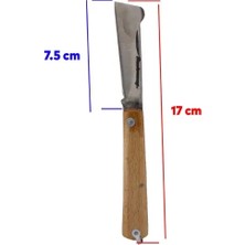 Kaia Life Aşı Bıçağı Profesyonel Çelik Tepeli Uçlu Bağ Ağaç Budama Aşı Çakısı 170 mm Ahşap Saplı Bıçak Çakı