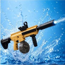 Fadem Store M416 Su Tabancası, Mavi-Beyaz ve Sarı-Siyah, LED Işıklı, 500 ml Kapasite, 8 Metre Menzil, Şarjlı, 65 cm (Sarı)