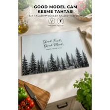 Nandy Home Good Mood Desenli Cam Kesim Tahtası - 25X35CM -Dayanıklı ve Pratik Kesim Matı