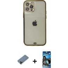 İlk El Grup Pilelistore™ iPhone 12 Pro Max Kılıf Eksen Minimal Koleksiyonu - Siyah 34D Izgaralı Cam + Shine Kamera Lens Koruma Cam - Sh