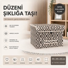 Tex Republic Bohe Çok Amaçlı Kapaklı Kutu-Dolap Raf Düzenleyici- Dekoratif Saklama Kutusu (30X30X23CM)