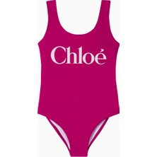 Chloe Chloé Kids Logolu Pembe Kız Çocuk Mayo