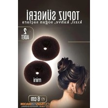 Fadem Store Kahve Mini Saç Topuz Süngeri, 2 Adet, 6 cm Çap