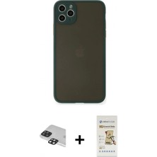 İlk El Grup Pilelistore™ iPhone 11 Pro Max Kılıf Ahenk Çizgi Serisi - Siyah Mat Seramik Nano Ekran Koruyucu + Pers Alüminyum Kamera Lens - Sh