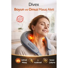 Divex Insan Eli Hissi Veren Şarjlı Isıtmalı Derin Yoğurma Sırt Boyun ve Omuz Ovmalı Masaj Aleti