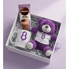 vegahediye v vega 8 Mart Dünya Kadınlar Gününe Özel Ayıcıklı Hediye Seti ( Peluş Ayıcık & Kupa & Mocha ) HR2006