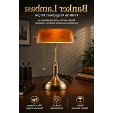 Fadem Store Retro Tasarımlı Amber Cam Masa Lambası, E27 Duy ile Eskitme Gövde, Enerji Sınıfı A