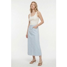 Masha Kate Evaze Denim Midi Etek