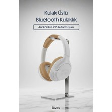 Divex Bluetooth Kulak Üstü Kulaklık- Ultra Geniş Diyafram, Kristal Netliğinde Ses & Mikrofonlu