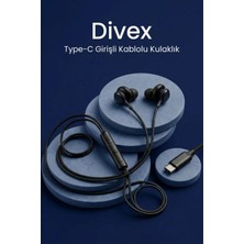 Divex Type-C Girişli Andorid ve Ios Cihazlara Uyumlu Kablolu Kulaklık