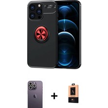 İlk El Grup Pilelistore™ iPhone 13 Pro Max Kılıf Yankı Form Prime - Şeffaf Maxco Cam Ekran Koruyucu + Neon Fosforlu Kamera Lens - Bz