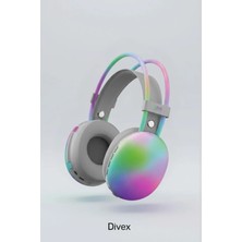 Divex Bluetooth Kablosuz Kulak Üstü Kulaklık - Yumuşak Rgb Işıklı Kablosuz Kulaklık HD40
