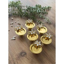 Maglor Lüx Gold 6 Adet Papatya Aksesuarlı Lokumluk, Şekerlik, Makaronluk, Sunumluk