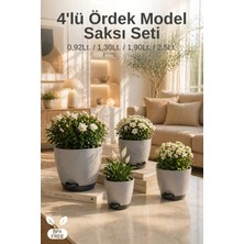 Nandy Home 4'lü Ördek Model Saksı Seti - Iç Hazneli - Su Toplama Tablalı Saksı Seti