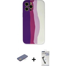 İlk El Grup Pilelistore™ iPhone 12 Pro Max Kılıf Yadigar Çizgi - Şeffaf Uv Polymer Nano Ekran Koruyucu + Renkli Kamera Lens Koruma Cam - Mı