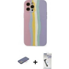 İlk El Grup Pilelistore™ iPhone 12 Pro Max Kılıf Yadigar Çizgi - Şeffaf Uv Polymer Nano Ekran Koruyucu + Renkli Kamera Lens Koruma Cam - Mı