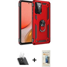 İlk El Grup Pilelistore™ Galaxy A72 Kılıf Ahenk Klasik Koleksiyonu - Siyah 6d Mat Seramik Hayalet Nano Ekran Koruyucu + Kamera Lens Koruma Cam - Sf