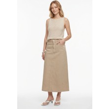 Masha Kate Evaze Denim Midi Etek