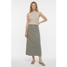 Masha Kate Evaze Denim Midi Etek